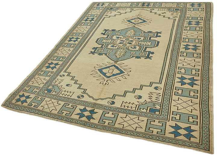 6x8 Beige Handmade Oriental Rug - 50010