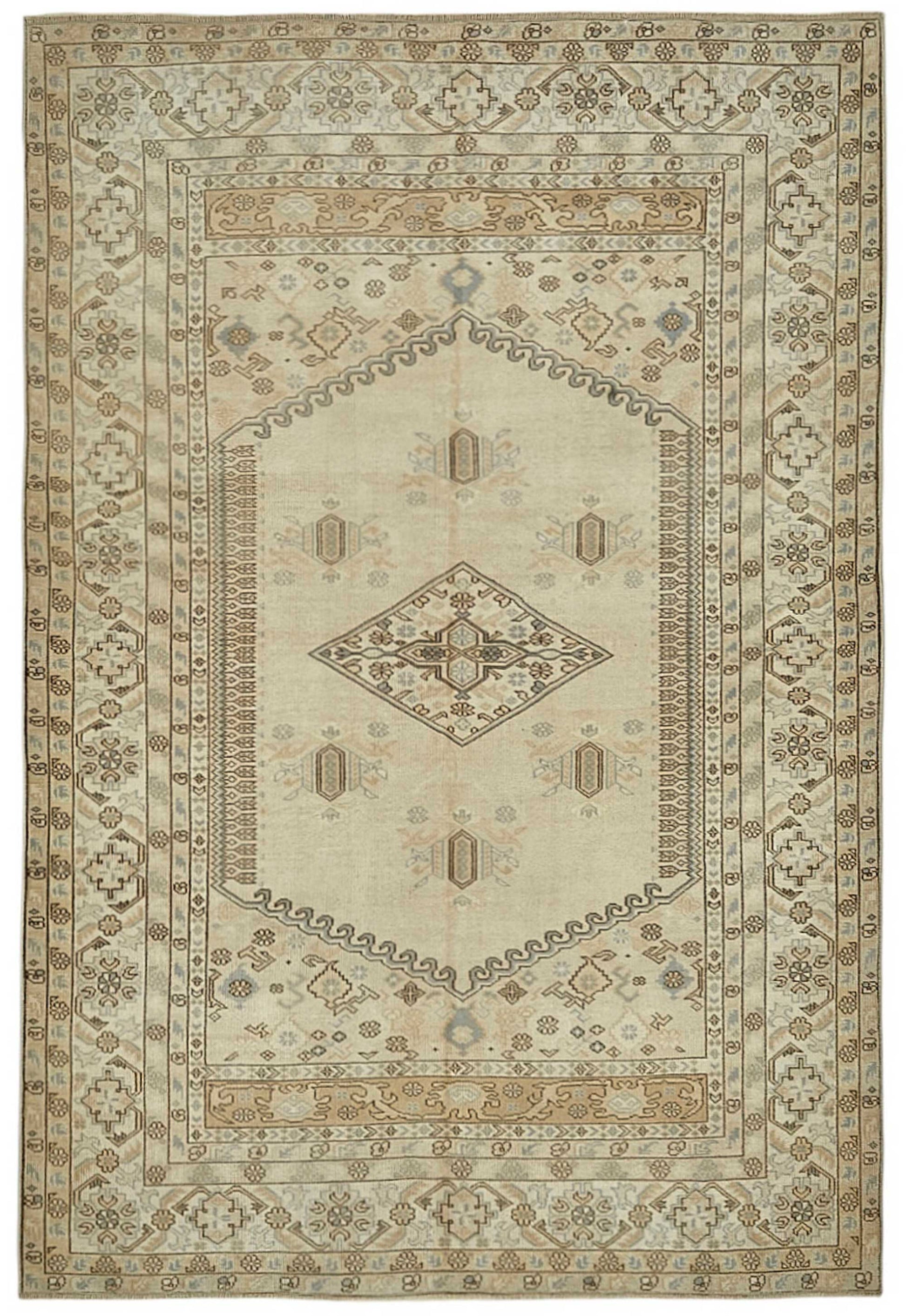 5x8 Beige Handmade Oriental Rug - 50011
