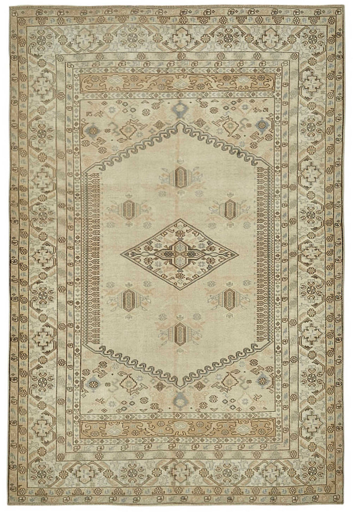5x8 Beige Handmade Oriental Rug - 50011