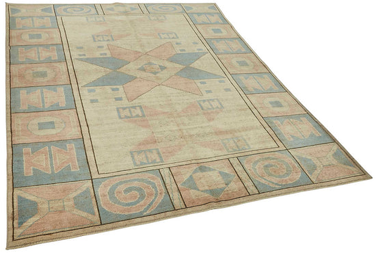6x8 Beige Handmade Oriental Rug - 50017