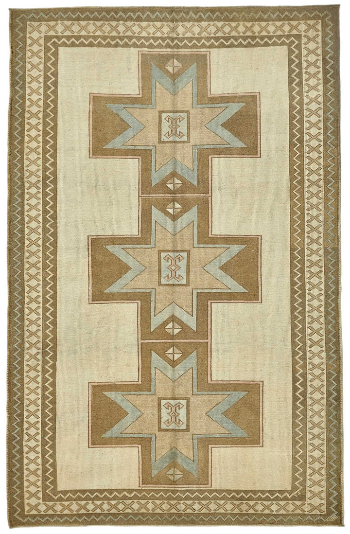 6x8 Beige Handmade Oriental Rug - 50020