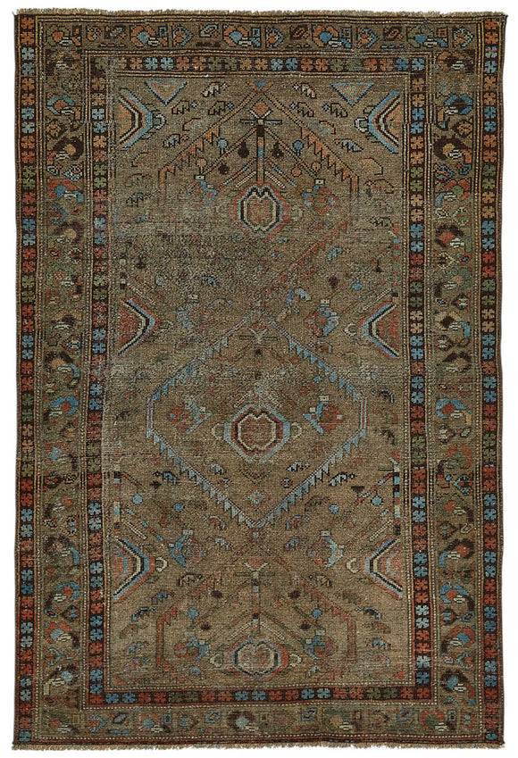 4x6 Antique Persian Bakhtiari Rug - 50021