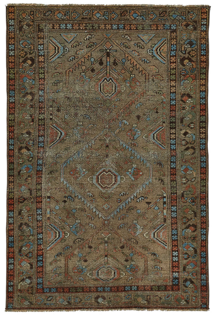 4x6 Antique Persian Bakhtiari Rug - 50021