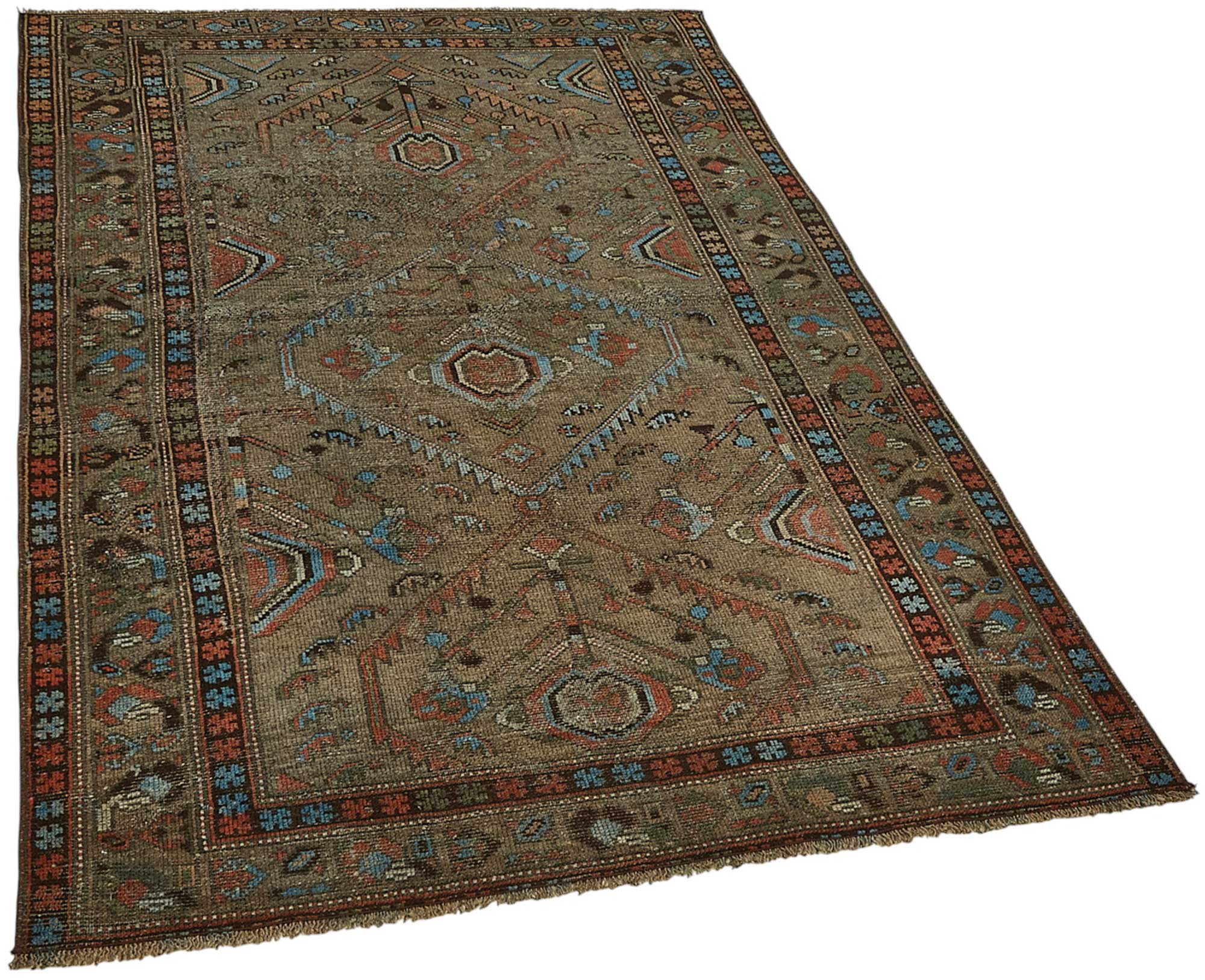 4x6 Antique Persian Bakhtiari Rug - 50021
