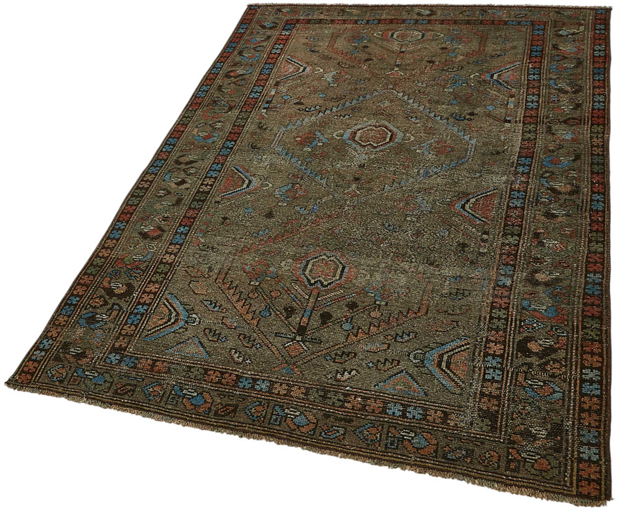 4x6 Antique Persian Bakhtiari Rug - 50021