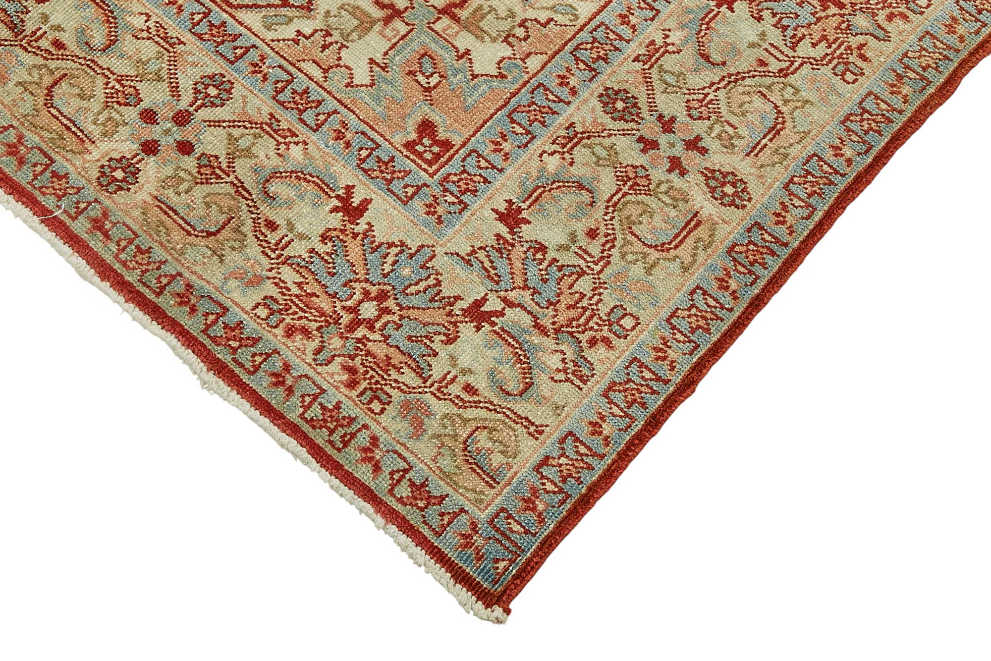 5x6 Beige Antique Persian Serapi Rug - 50022