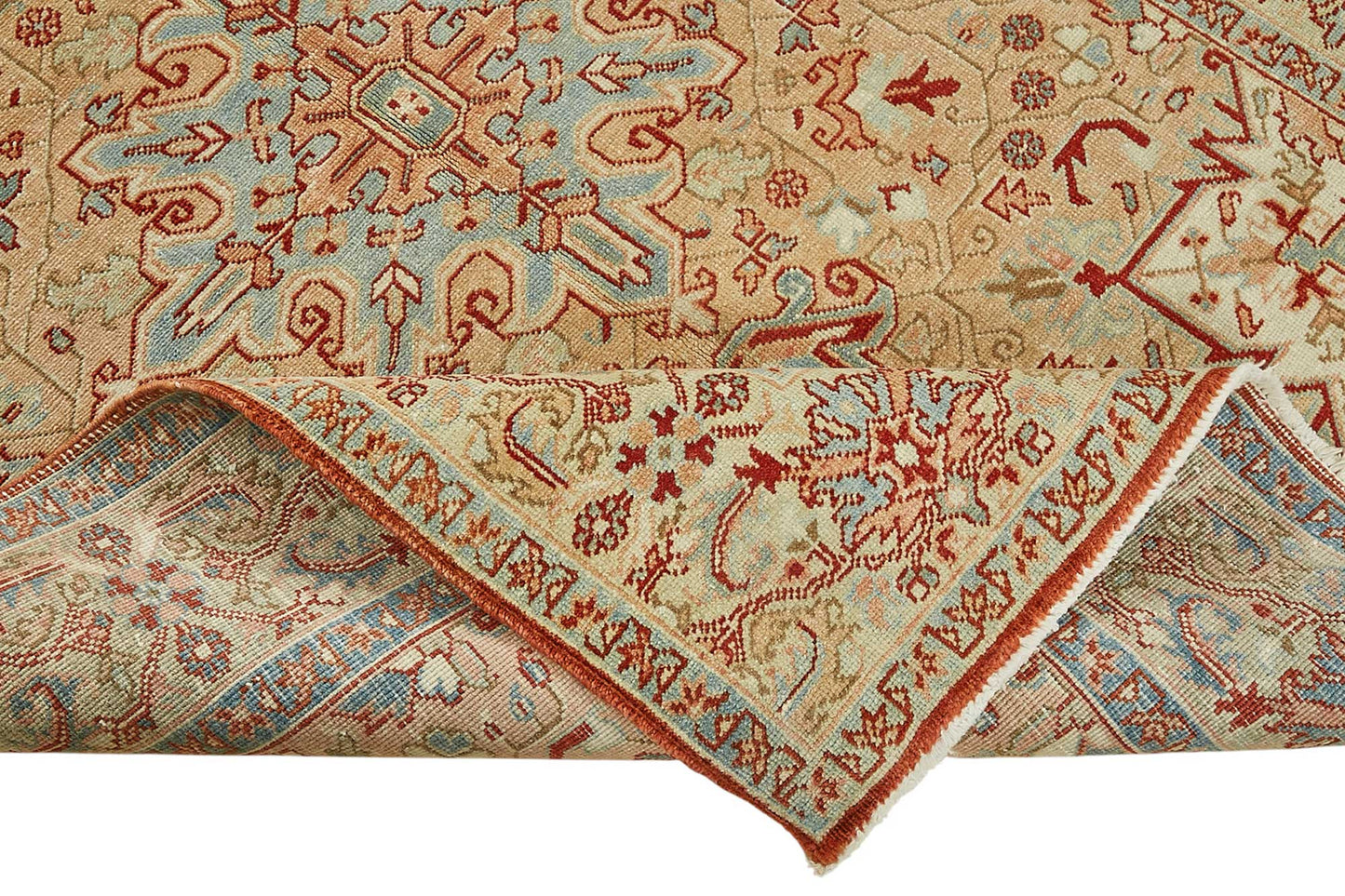 5x6 Beige Antique Persian Serapi Rug - 50022