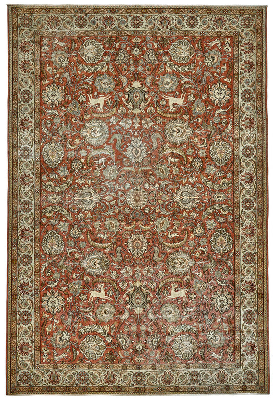 8x11 Vintage Persian Kashan Rug - 50037