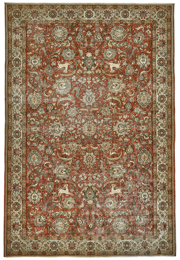 8x11 Vintage Persian Kashan Rug - 50037