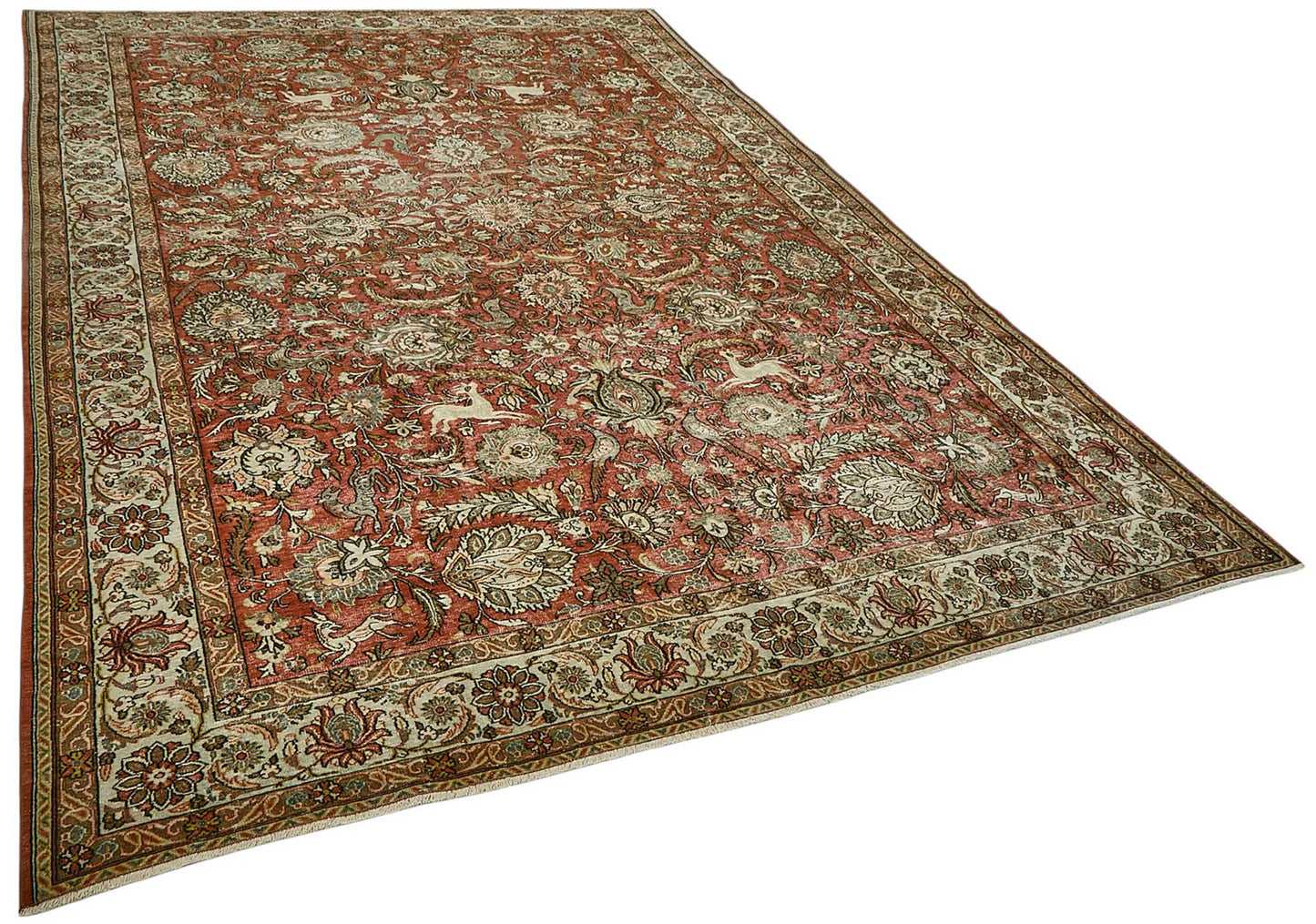8x11 Vintage Persian Kashan Rug - 50037