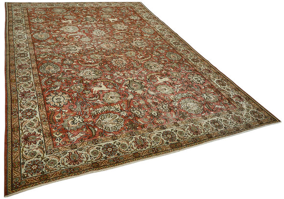 8x11 Vintage Persian Kashan Rug - 50037