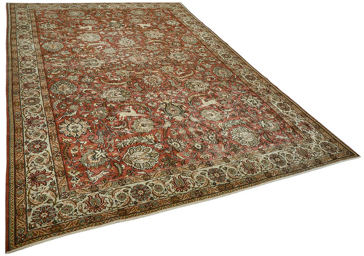 8x11 Vintage Persian Kashan Rug - 50037