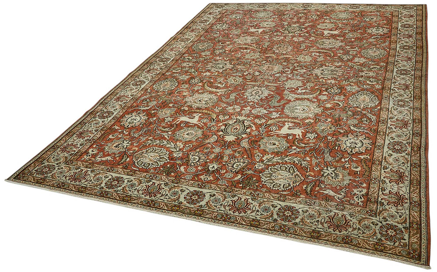 8x11 Vintage Persian Kashan Rug - 50037