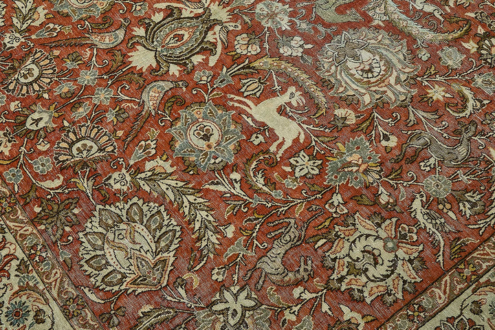 8x11 Vintage Persian Kashan Rug - 50037