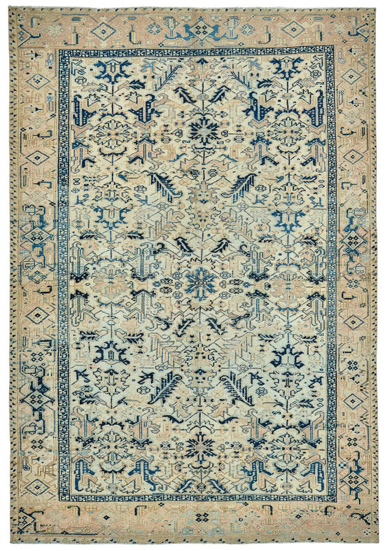 7x10 Vintage Persian Heriz Rug - 50040