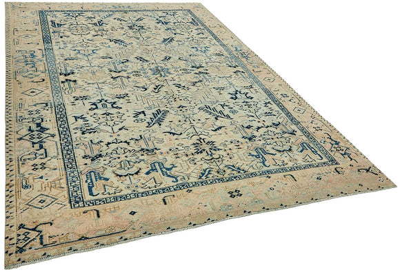7x10 Vintage Persian Heriz Rug - 50040
