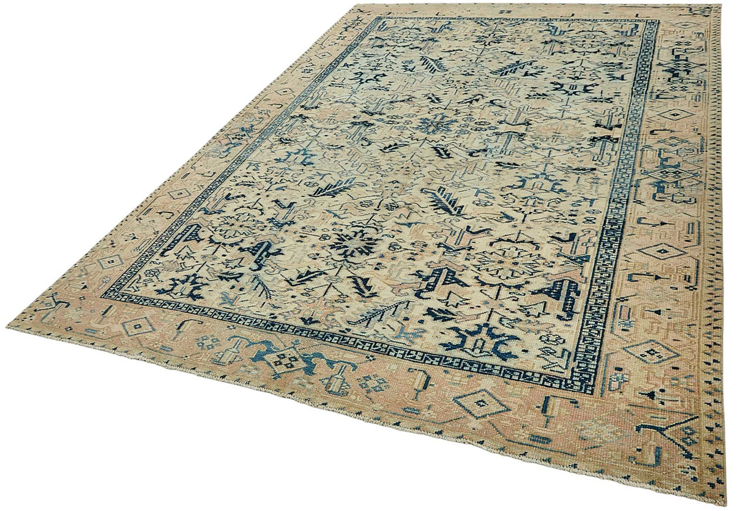 7x10 Vintage Persian Heriz Rug - 50040