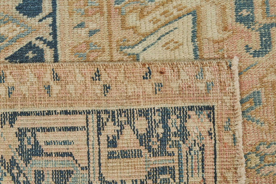 7x10 Beige Antique Persian Heriz Rug - 50041