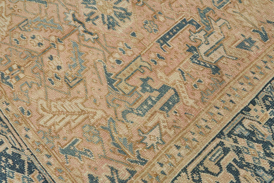 7x10 Beige Antique Persian Heriz Rug - 50041