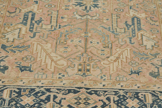 7x10 Beige Antique Persian Heriz Rug - 50041