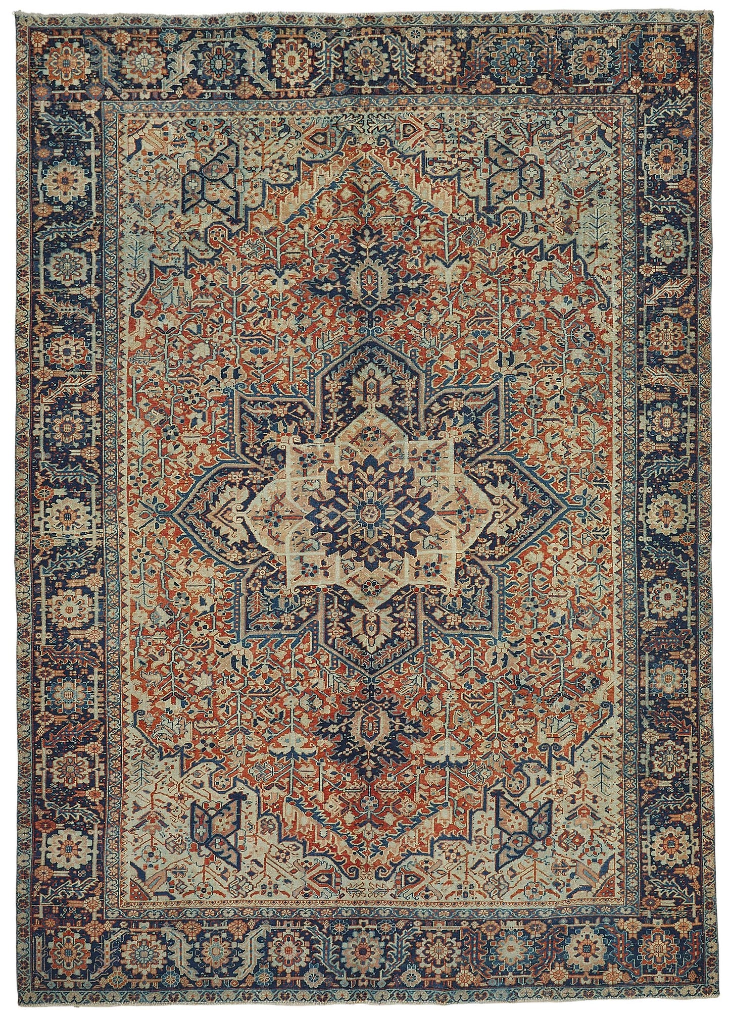 8x12 Antique Persian Heriz Rug - 50049
