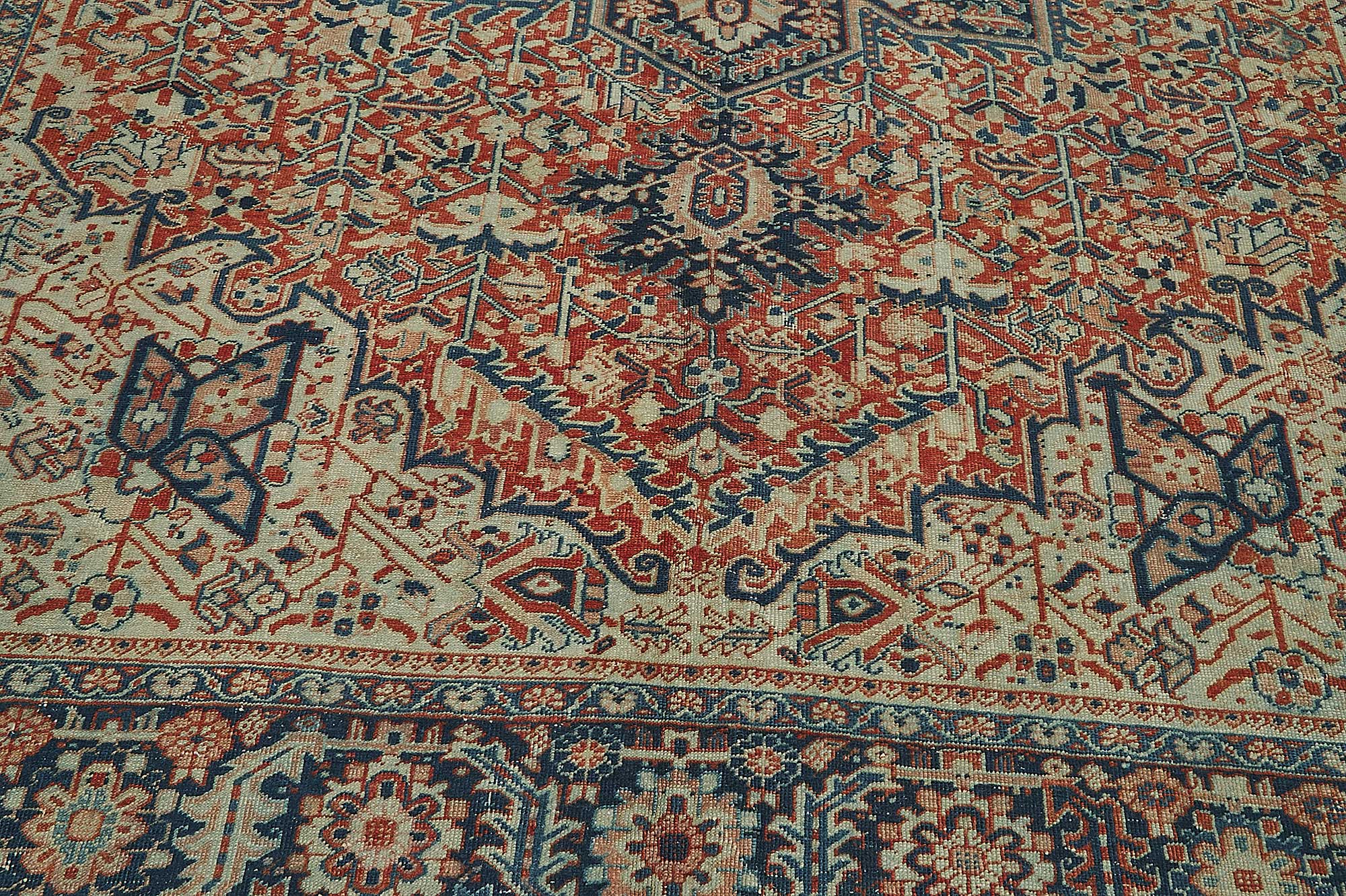 8x12 Antique Persian Heriz Rug - 50049