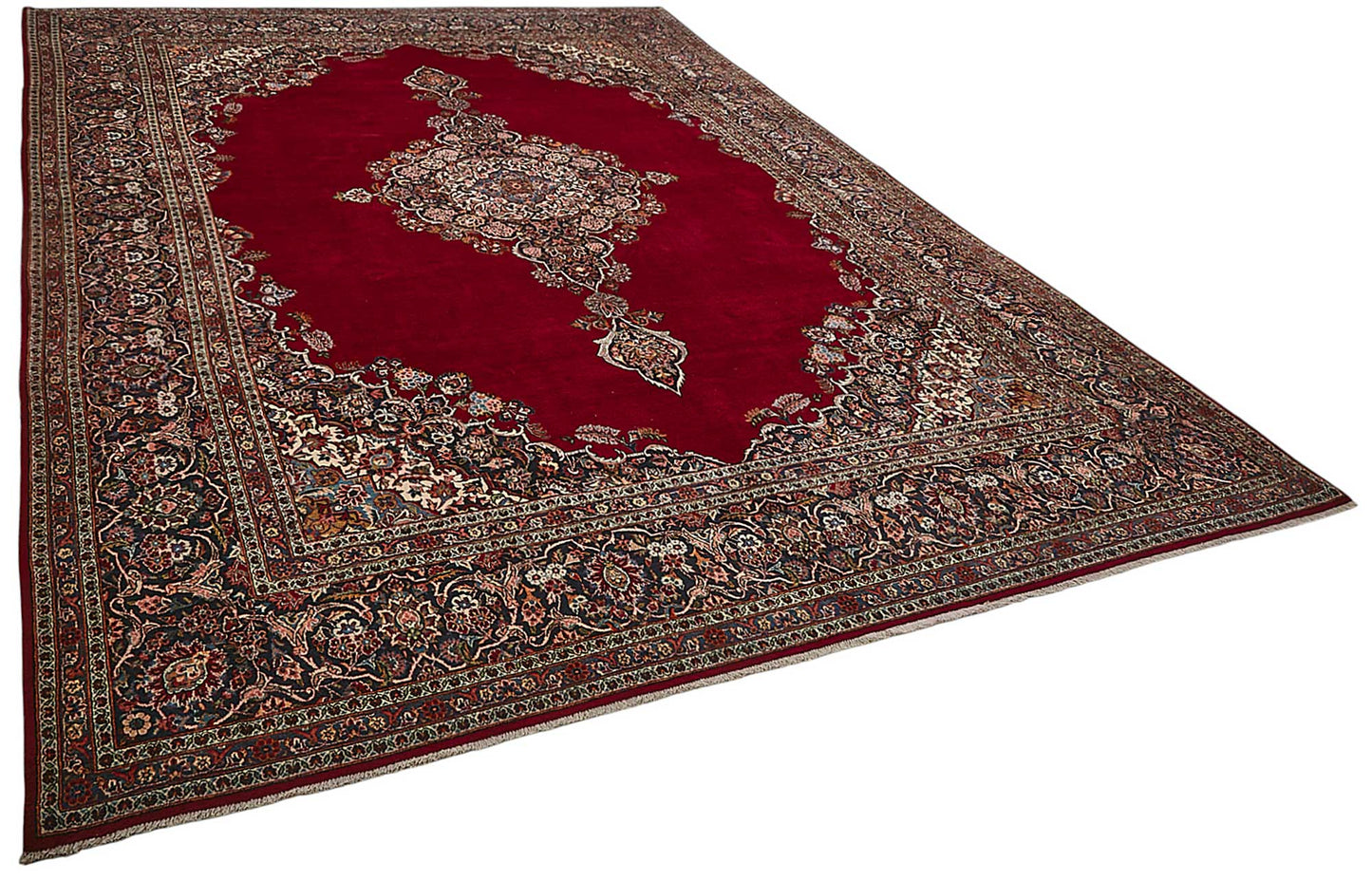 9x13 Antique Persian Kashan Rug - 50053
