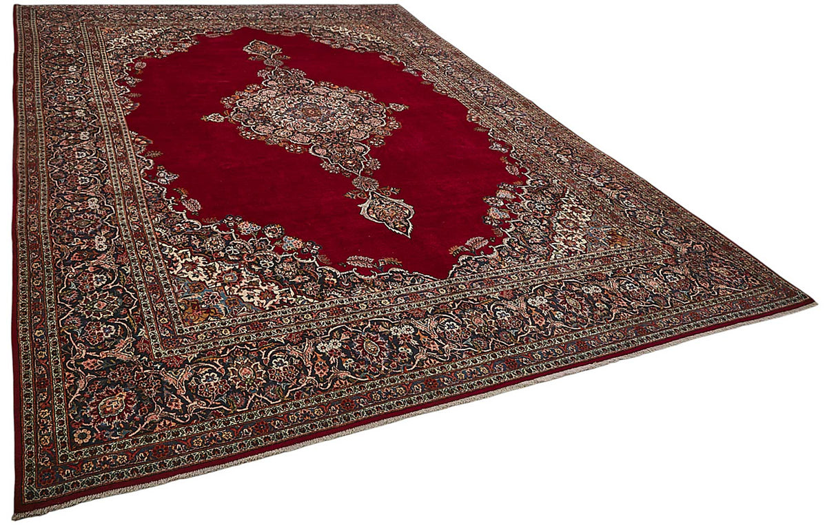 9x13 Antique Persian Kashan Rug - 50053