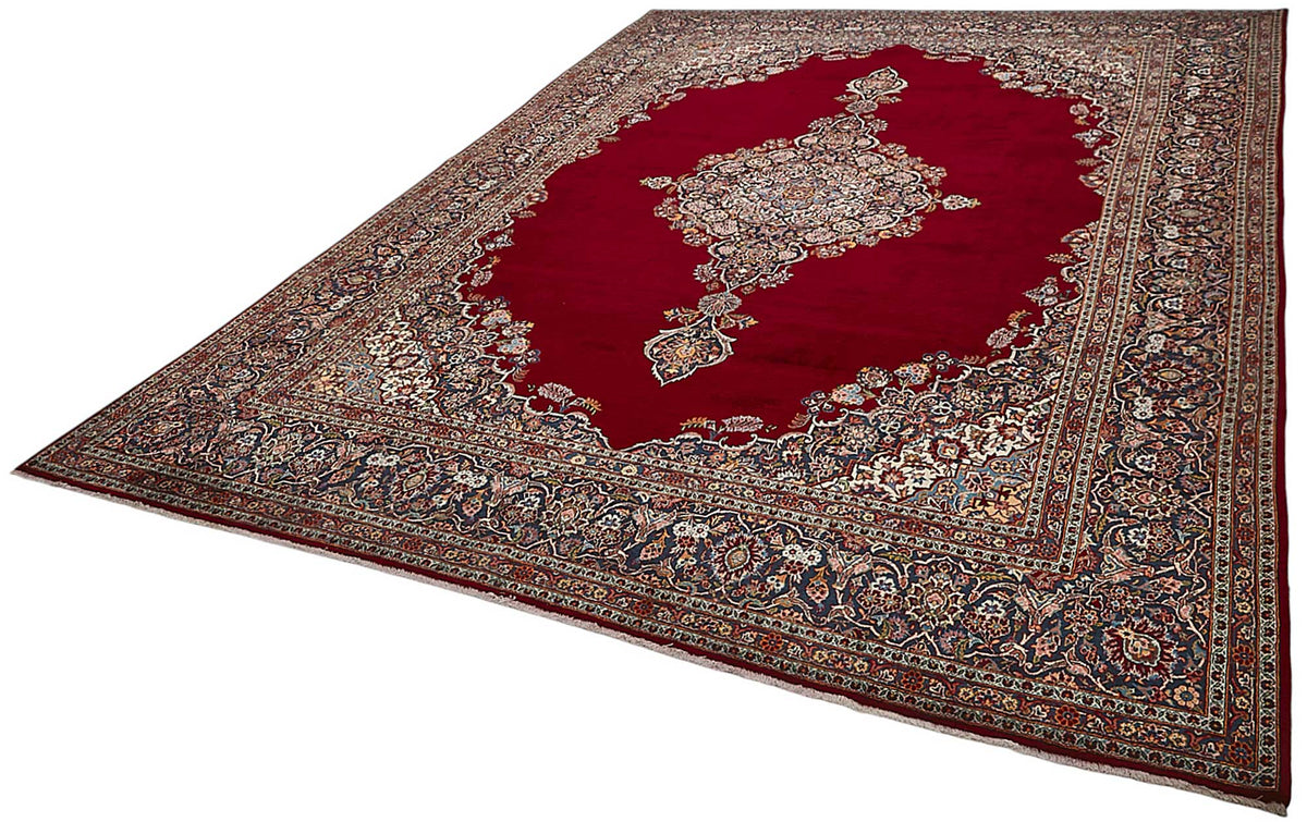 9x13 Antique Persian Kashan Rug - 50053