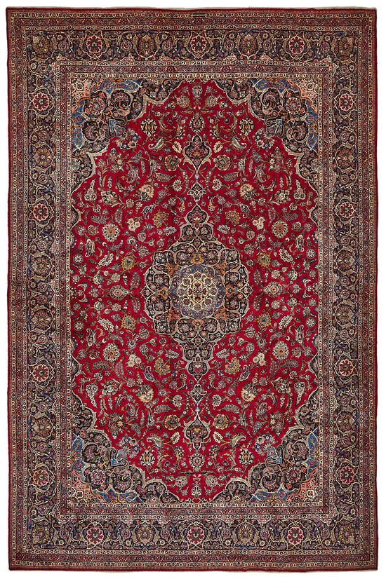 12x18 Antique Persian Kashan Rug - 50054