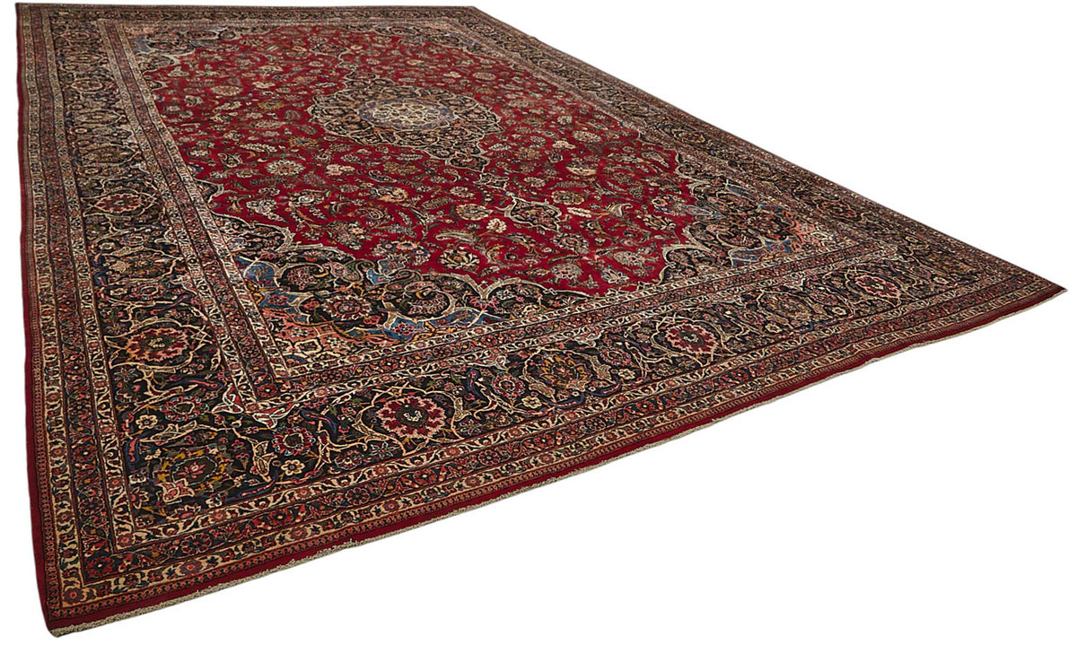 12x18 Antique Persian Kashan Rug - 50054