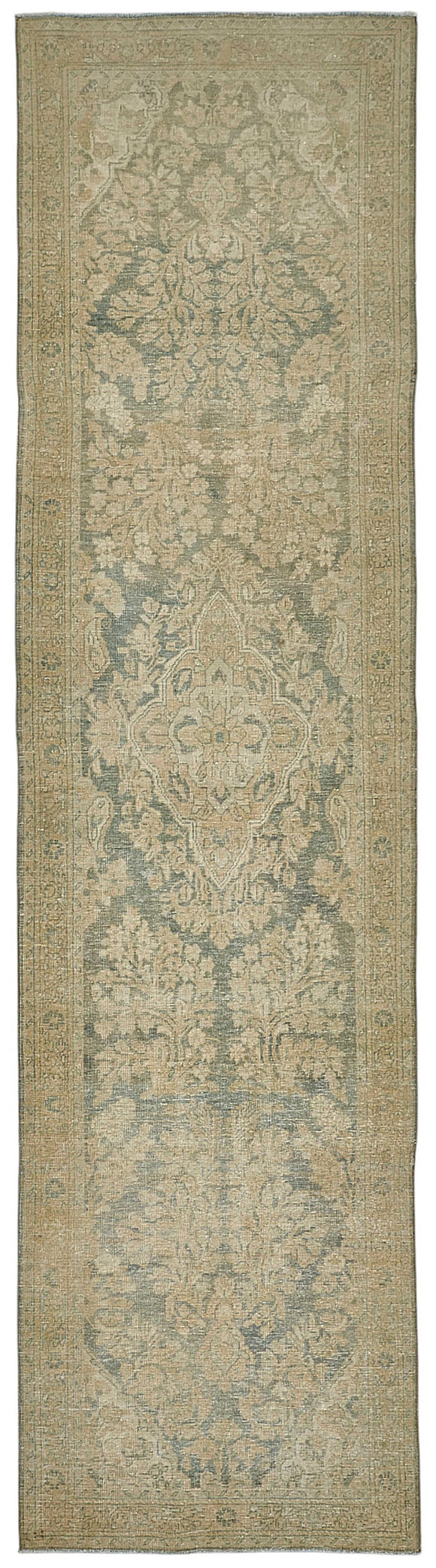 3x14 Antique Persian Kerman Rug - 50062