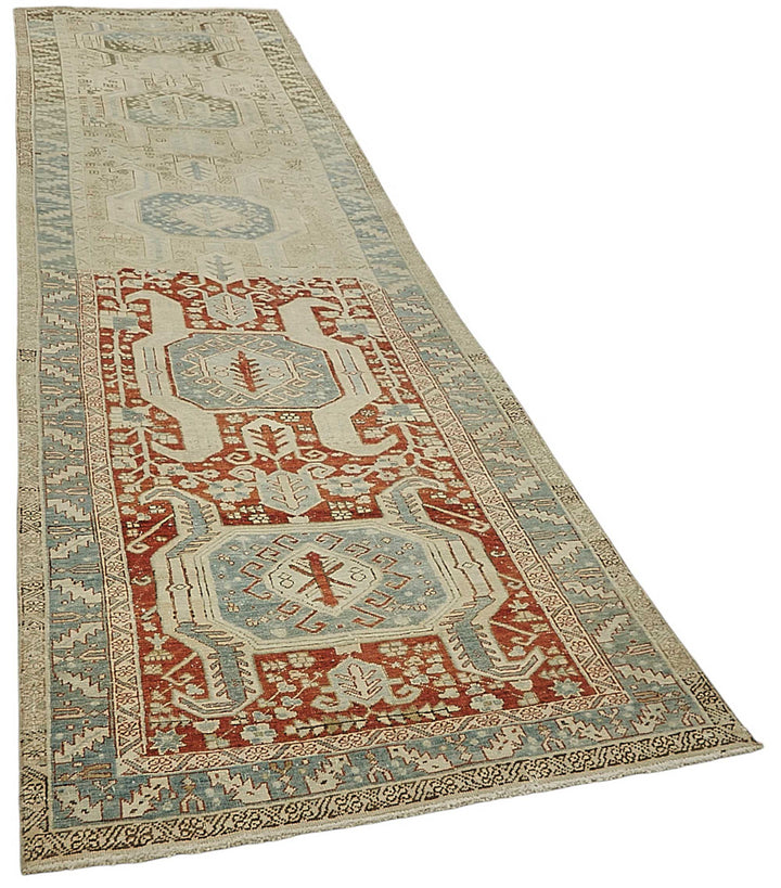 4x15 Antique Persian Heriz Rug - 50063