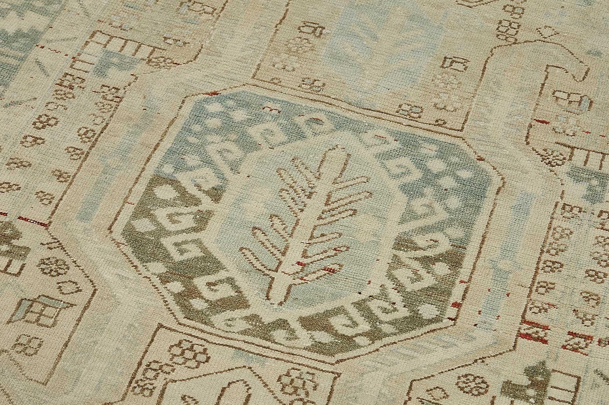 4x15 Antique Persian Heriz Rug - 50063