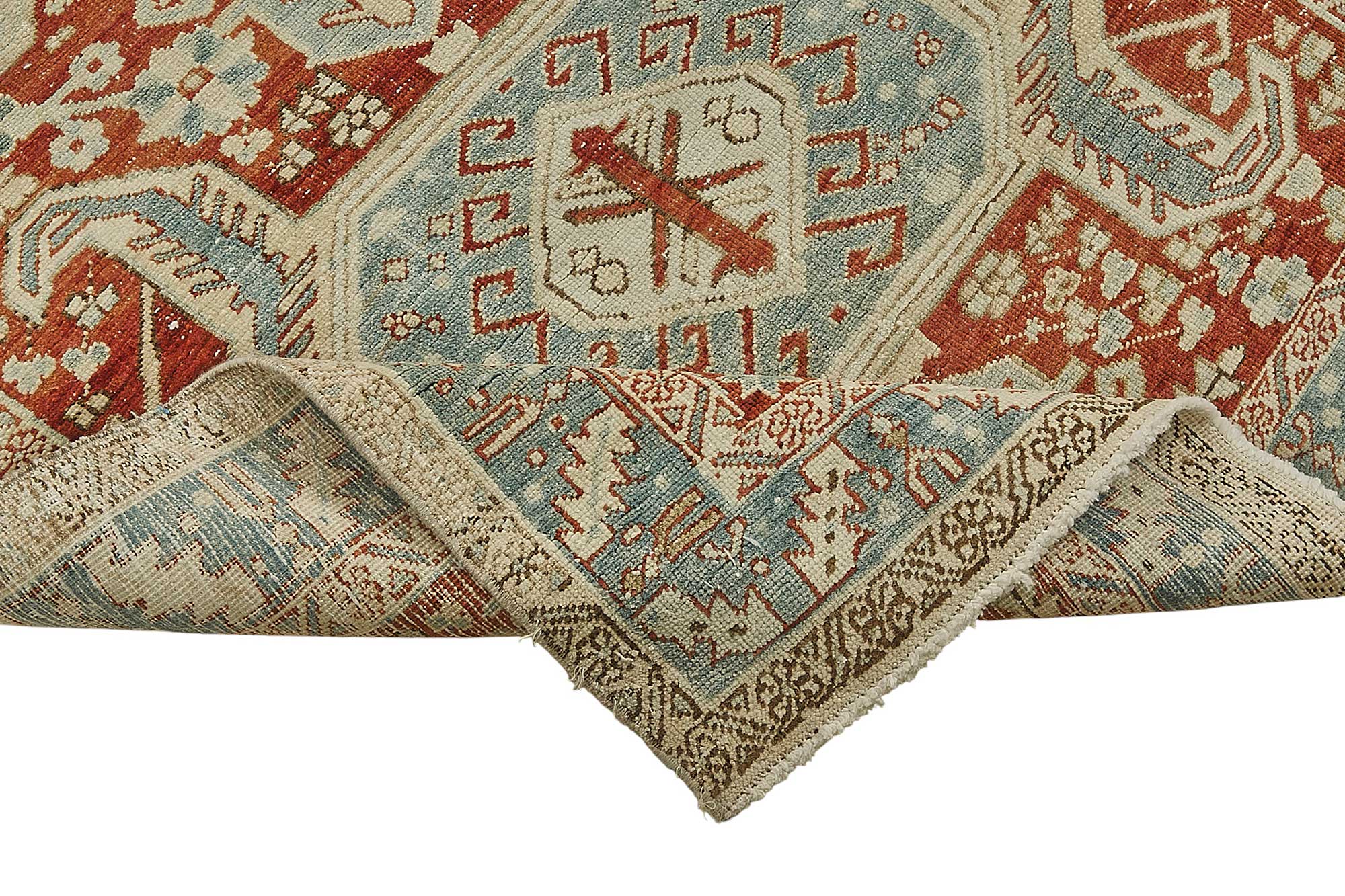 4x15 Antique Persian Heriz Rug - 50063