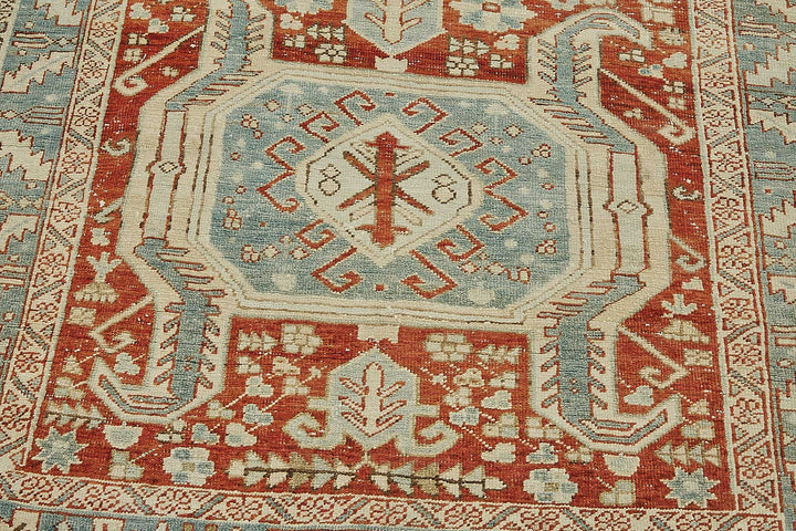 4x15 Antique Persian Heriz Rug - 50063