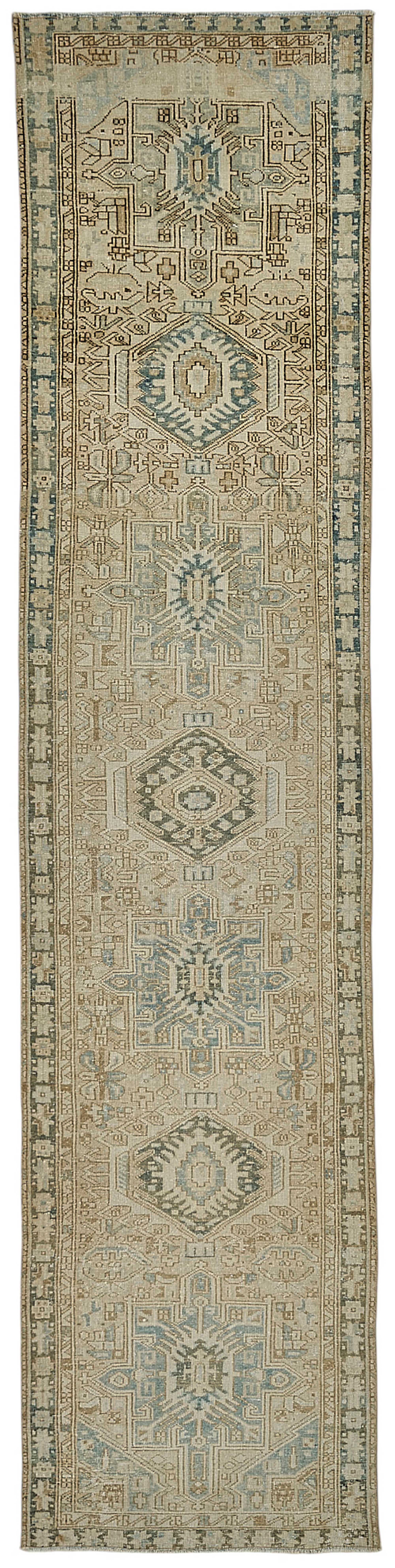 3x12 Antique Persian Heriz Rug - 50069