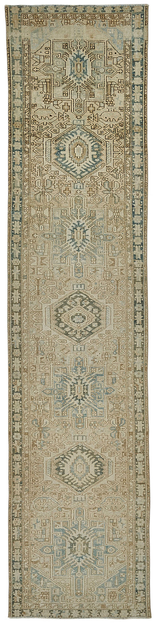 3x12 Antique Persian Heriz Rug - 50069