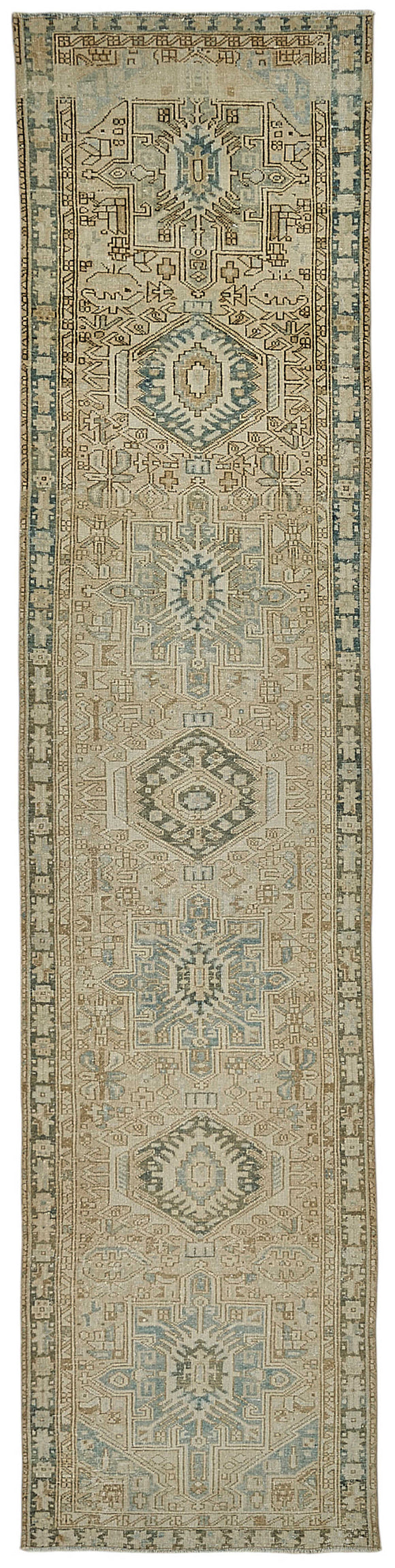3x12 Antique Persian Heriz Rug - 50069