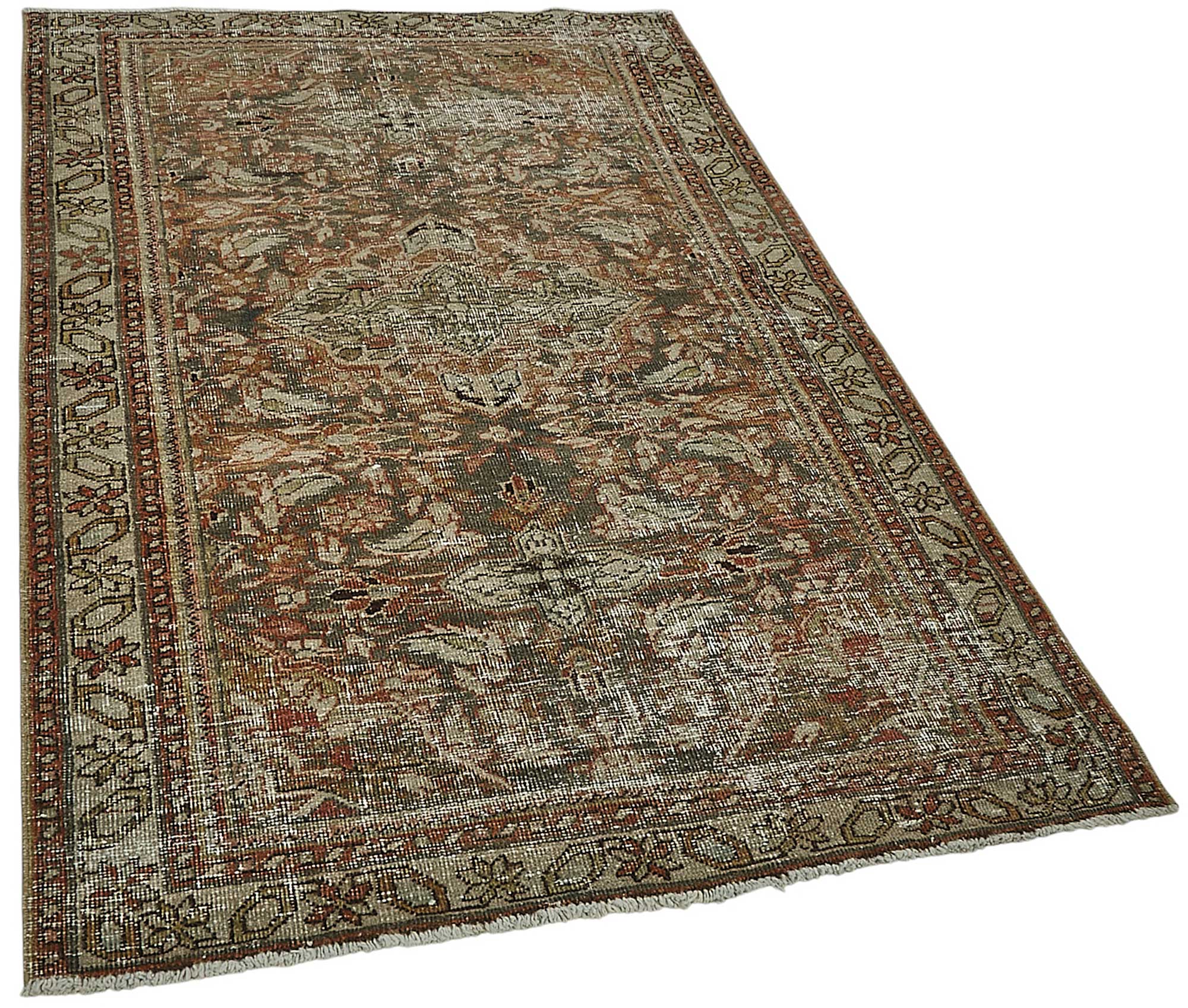 4x6 Antique Persian Sarouk Rug - 50075