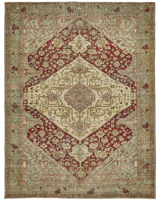 7x9 Antique Persian Heriz Rug - 50076