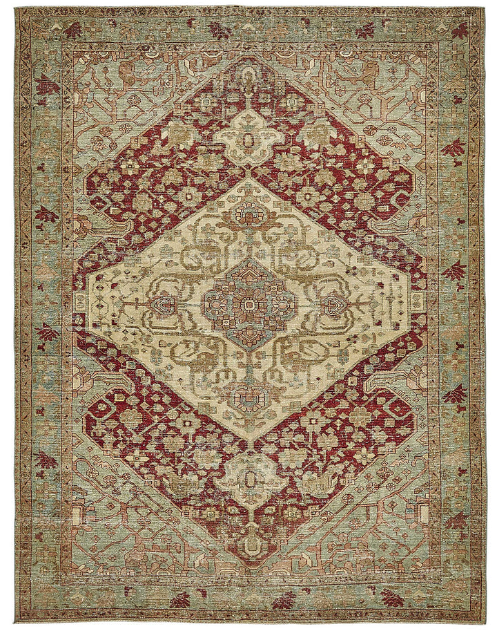 7x9 Antique Persian Heriz Rug - 50076