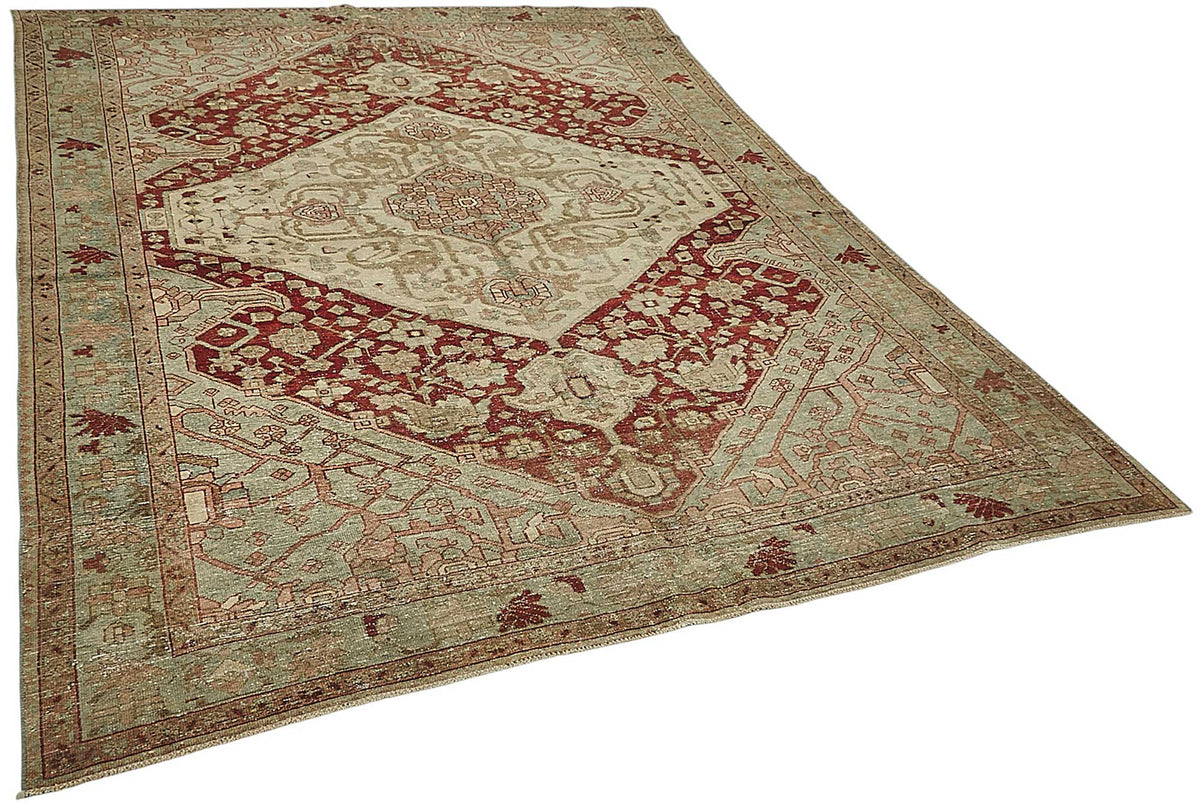 7x9 Antique Persian Heriz Rug - 50076