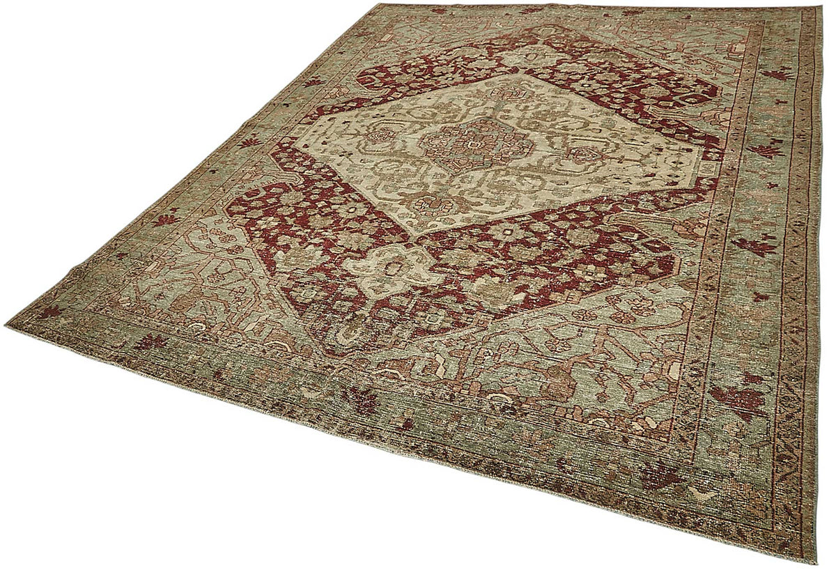 7x9 Antique Persian Heriz Rug - 50076