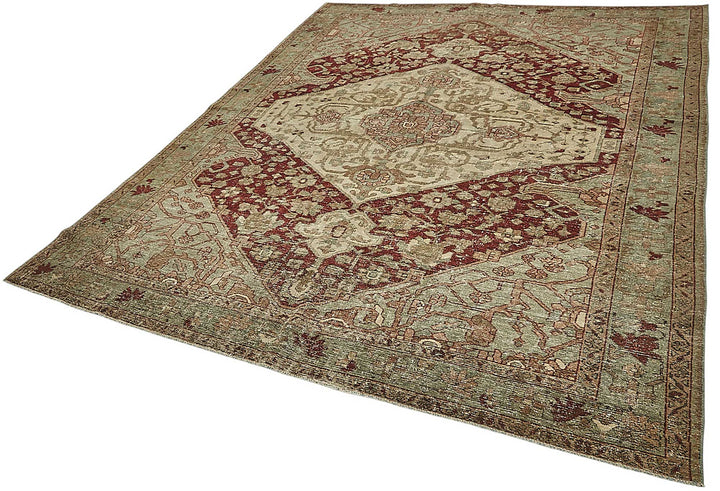 7x9 Antique Persian Heriz Rug - 50076