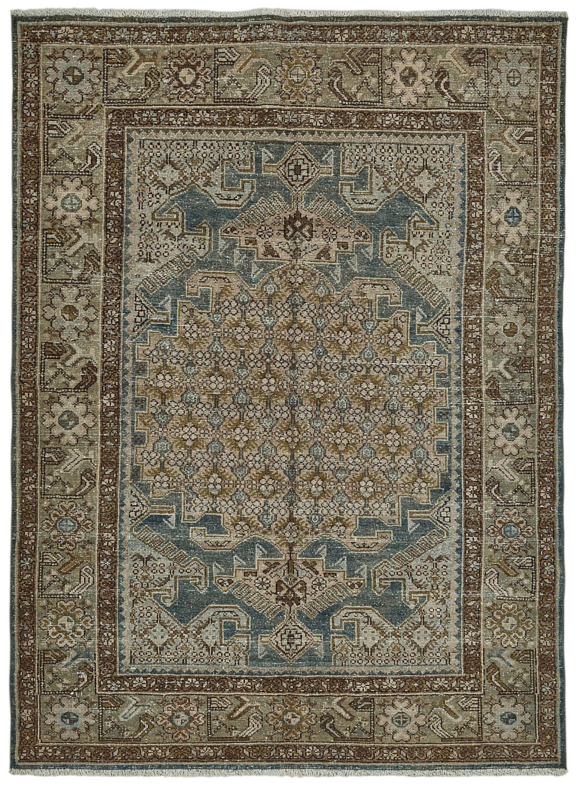 4x6 Antique Persian Heriz Rug - 50082