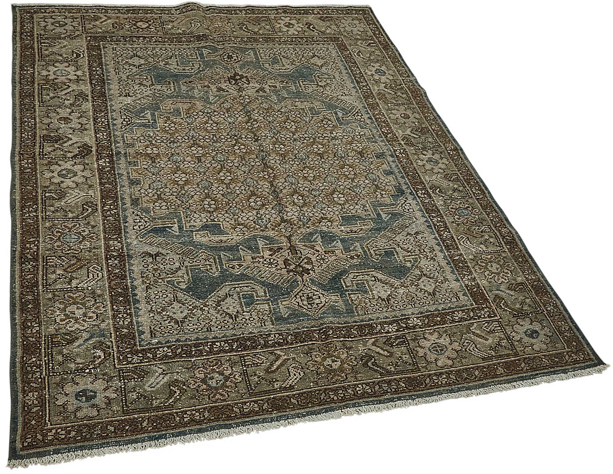4x6 Antique Persian Heriz Rug - 50082