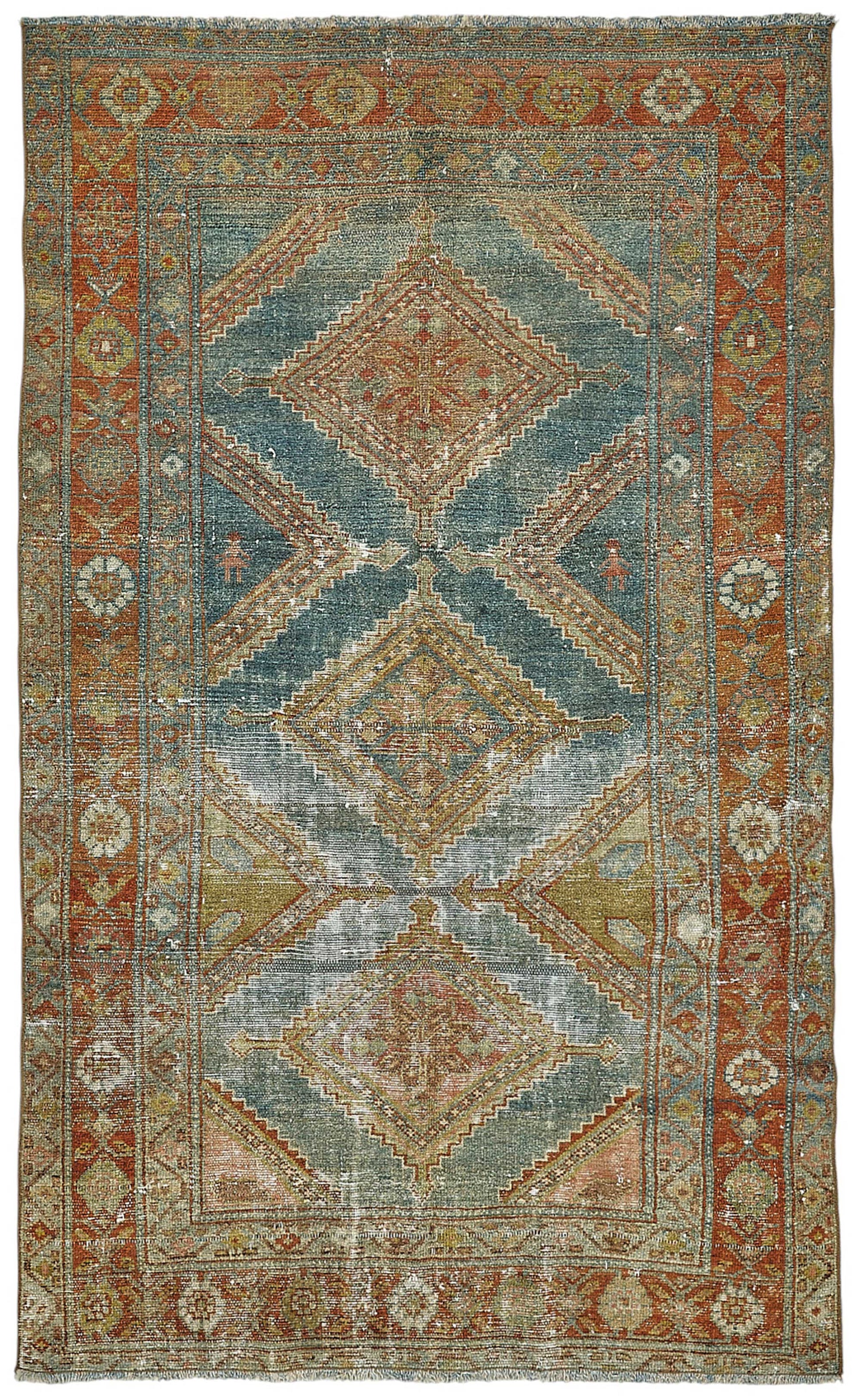 4x6 Antique Persian Heriz Rug - 50083