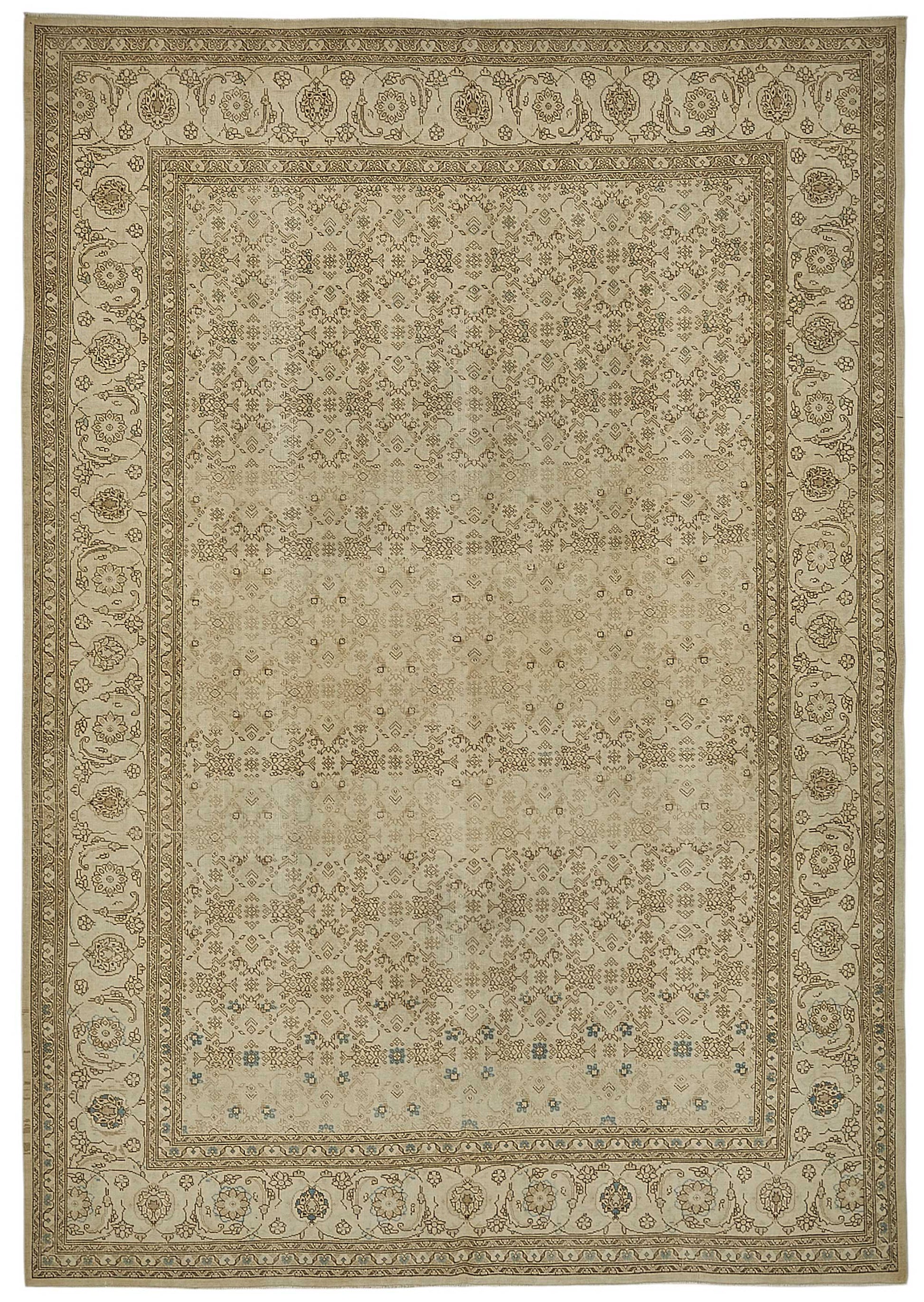 7x10 Antique Persian Tabriz Rug - 50088