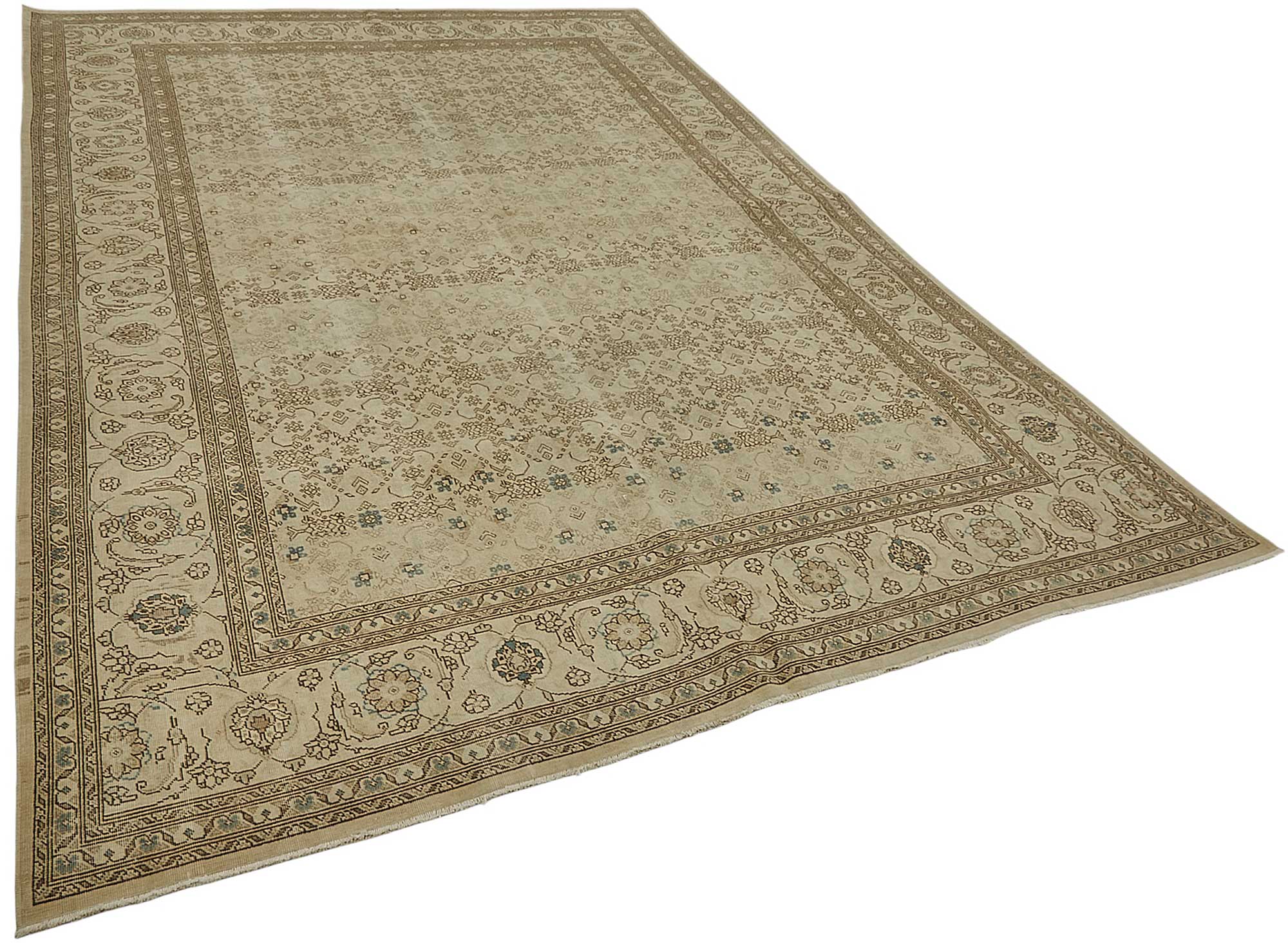 7x10 Antique Persian Tabriz Rug - 50088